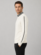 Men’s Zip Knit Cardigan with Contrast Collar