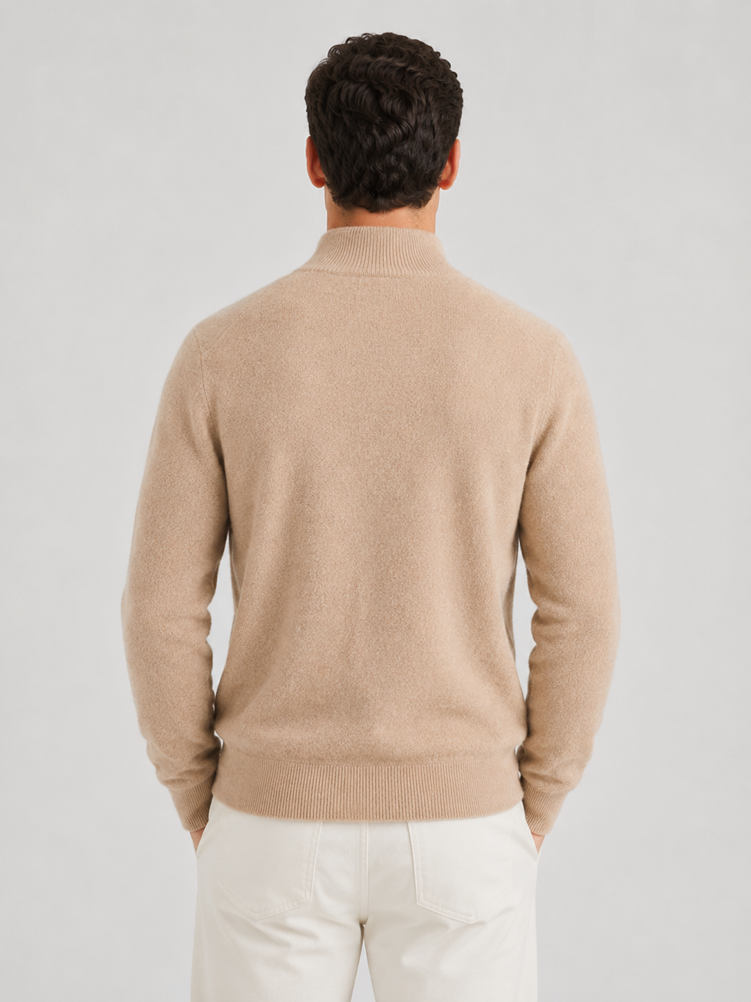 Men’s Zip Knit Cardigan with Stand Collar