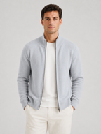 Men’s Zip Knit Cardigan with Stand Collar