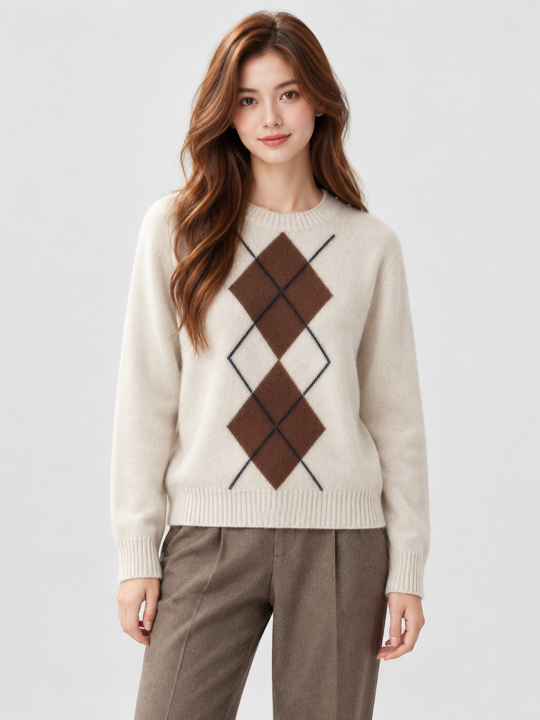 Women's Argyle Knit Jumper