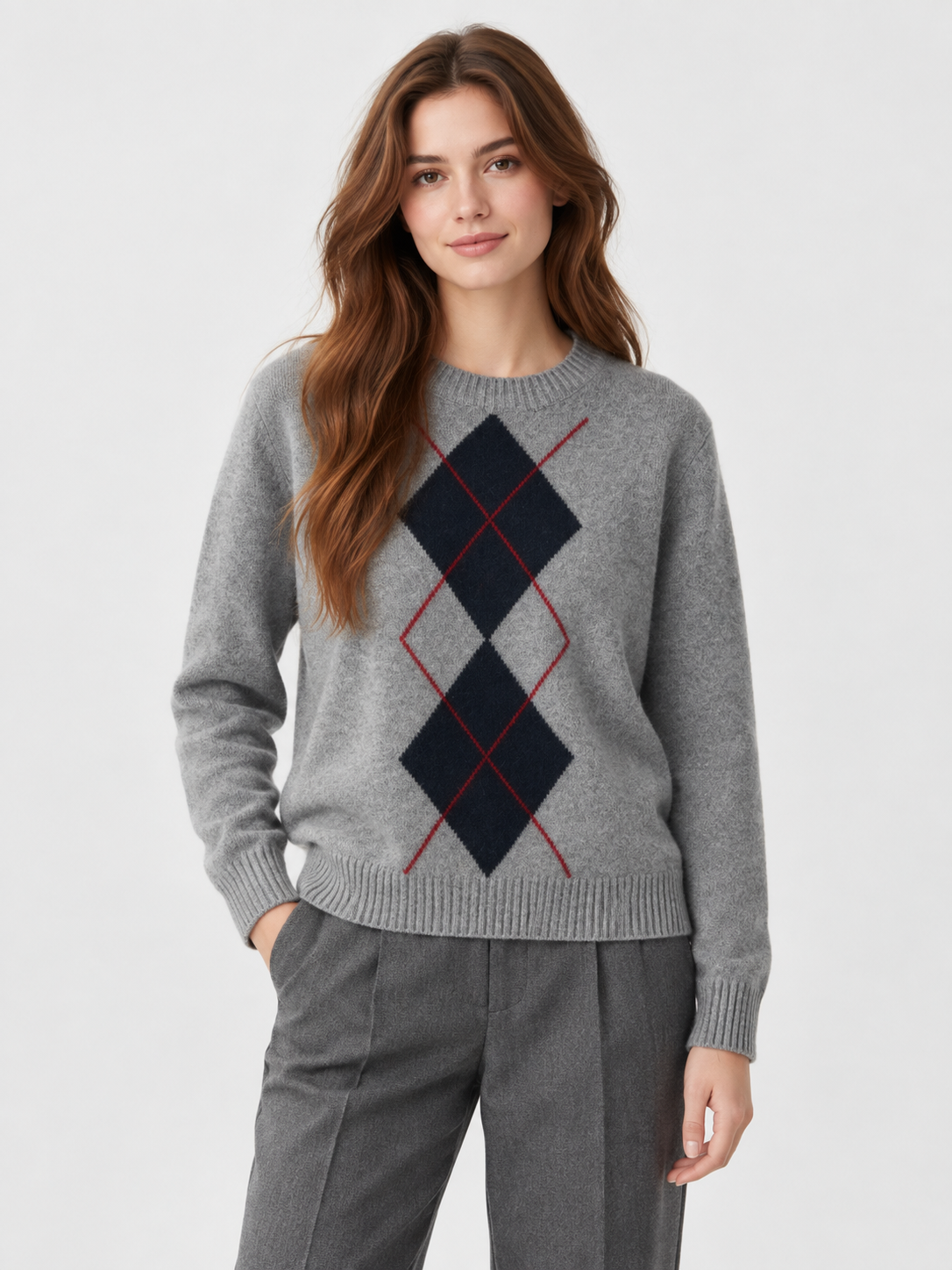 Women's Argyle Knit Jumper