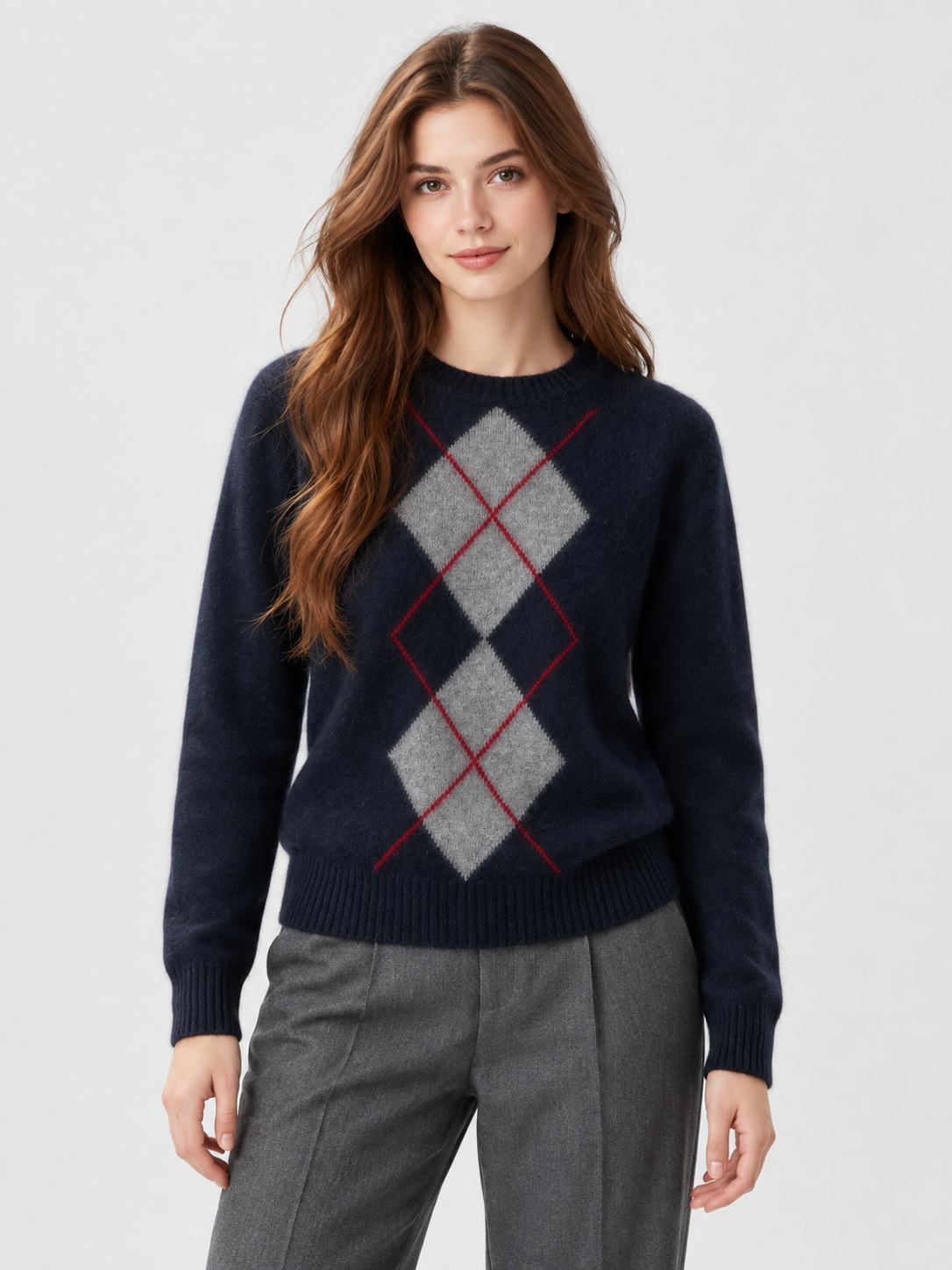 Women's Argyle Knit Jumper