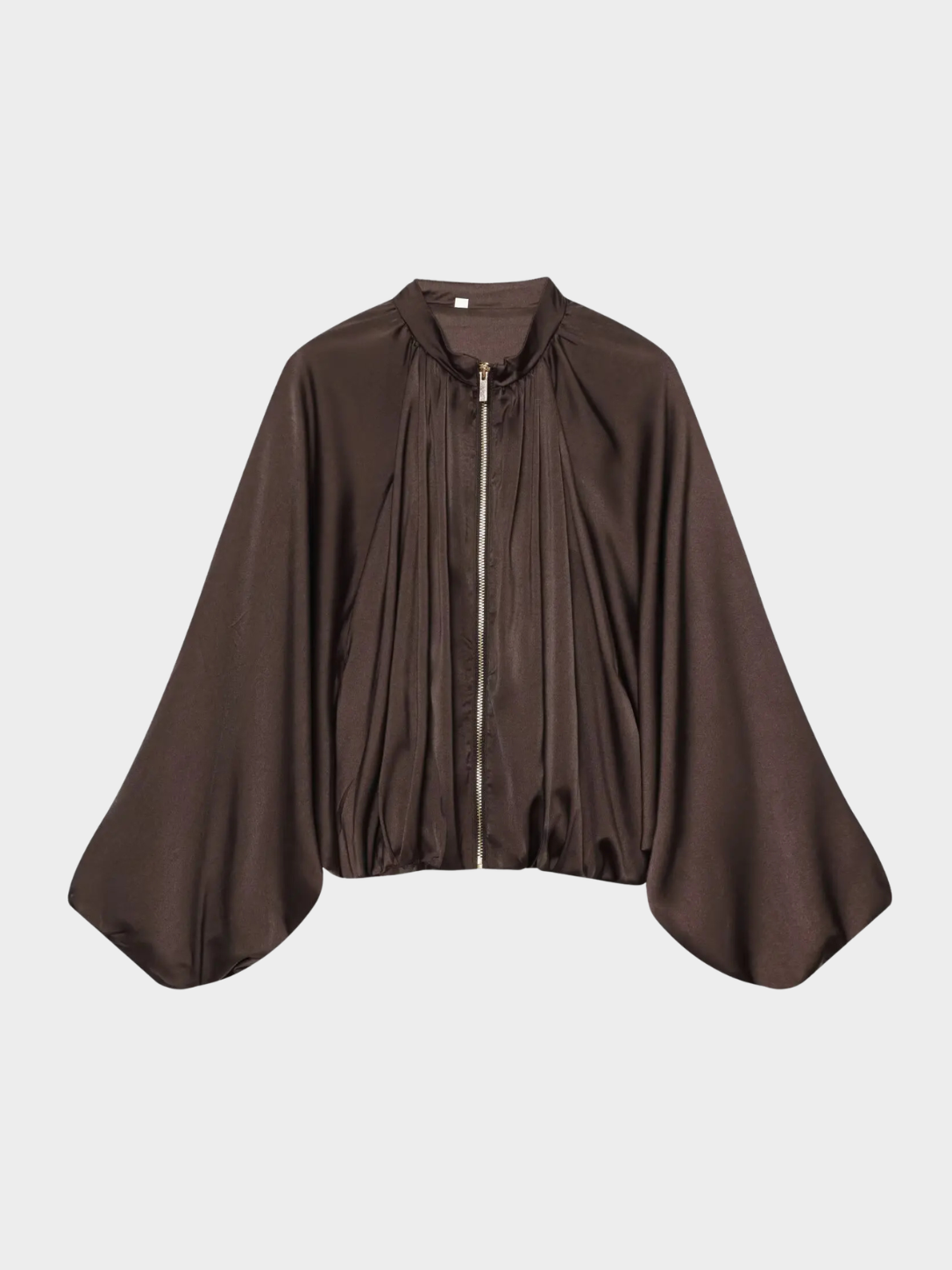 Women's Bubble Sleeve Jacket and High-Waist Wide-Leg Trousers Set