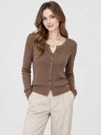 Women's Cropped Open-Front Knitted Cardigan