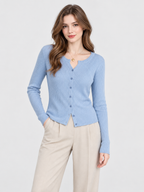 Women's Cropped Open-Front Knitted Cardigan