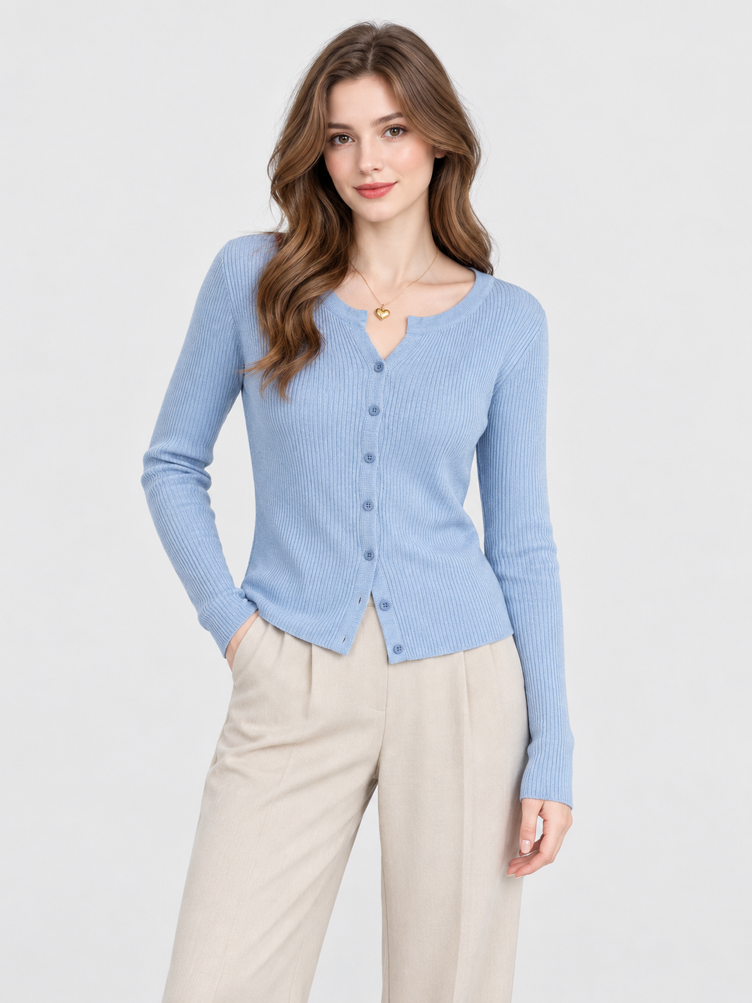 Women's Cropped Open-Front Knitted Cardigan