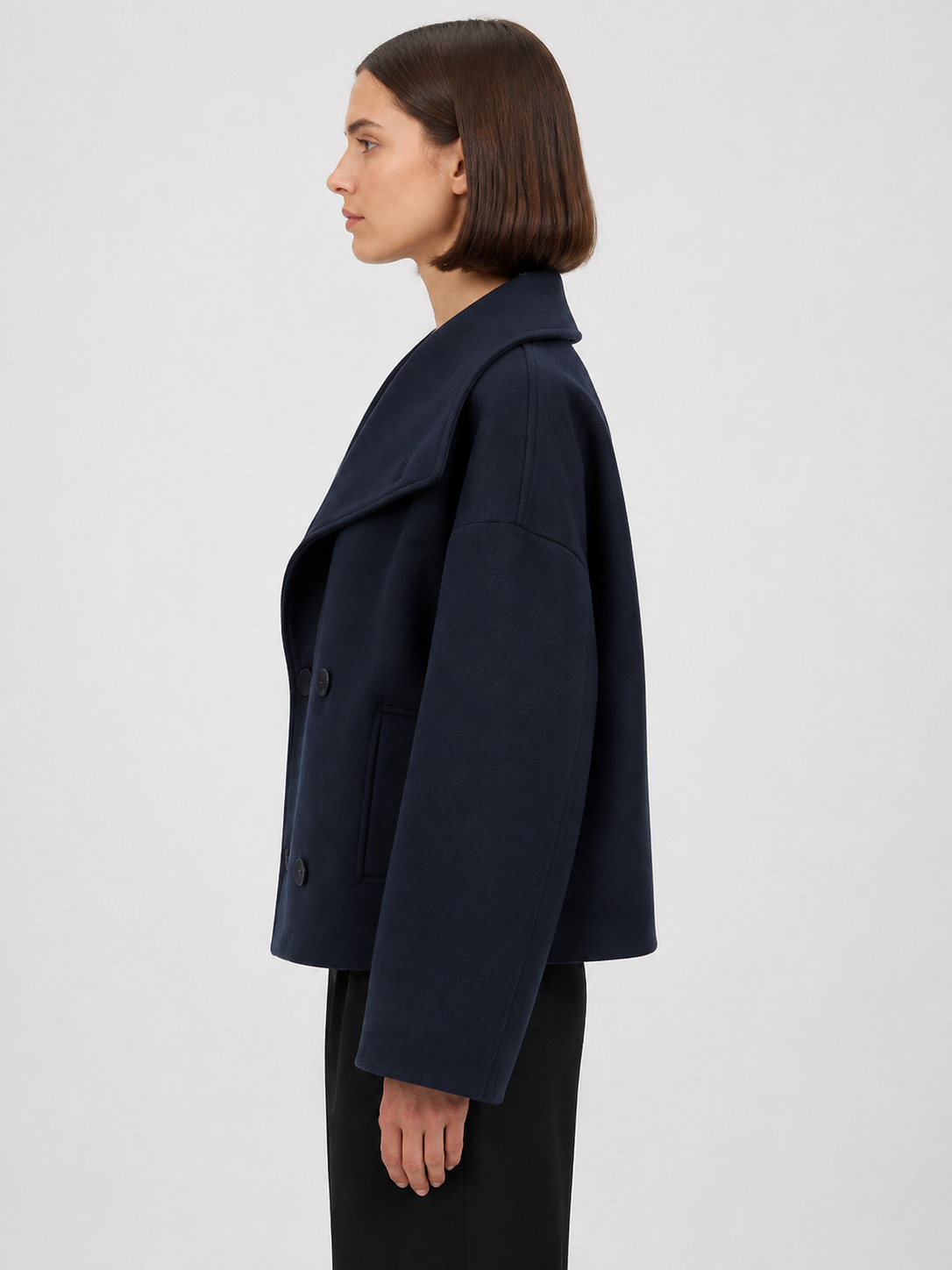Women’s Double-Breasted Jacket with Wide Collar