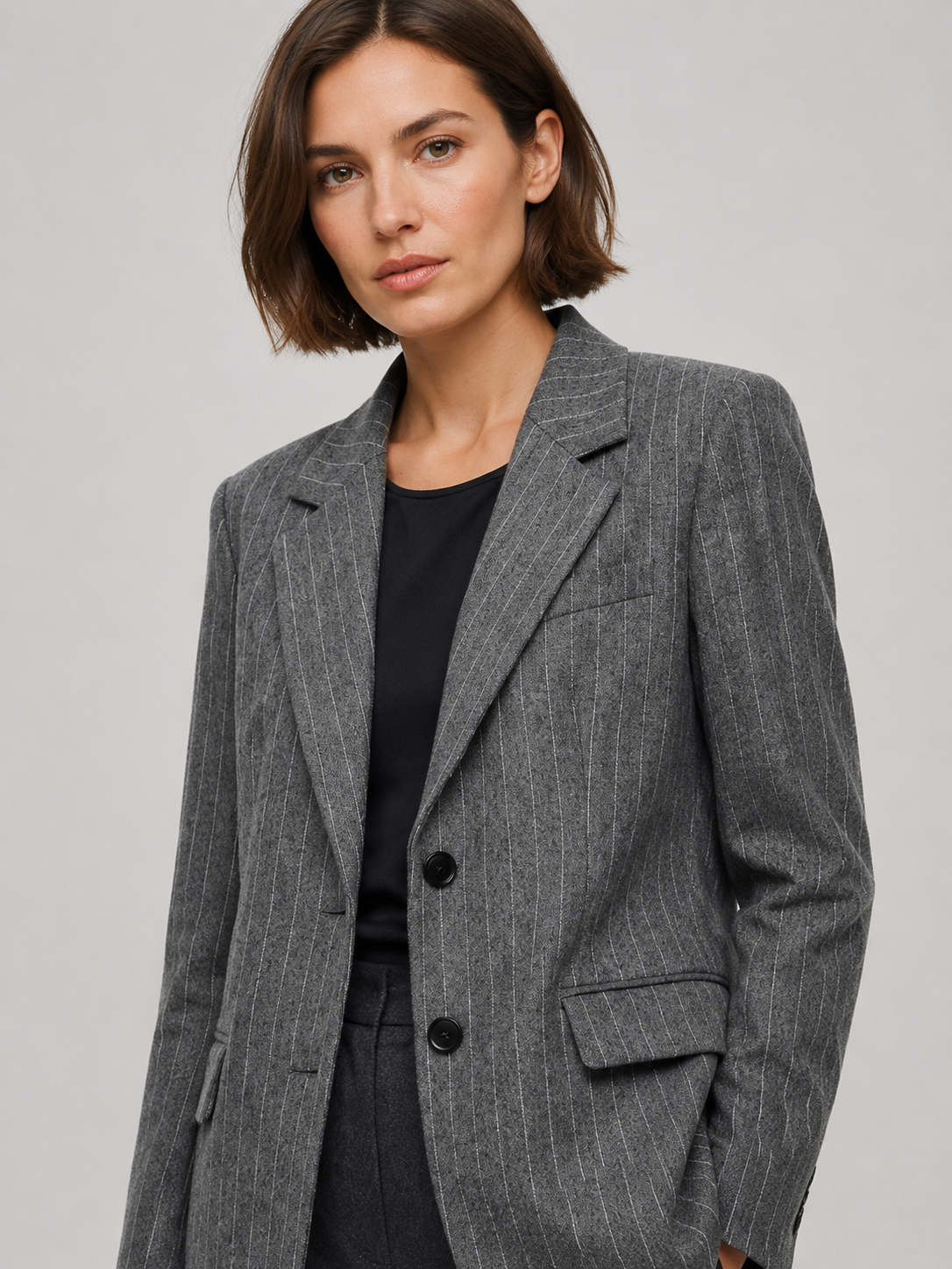 Women's Fine Stripe Wide-Fit Blazer
