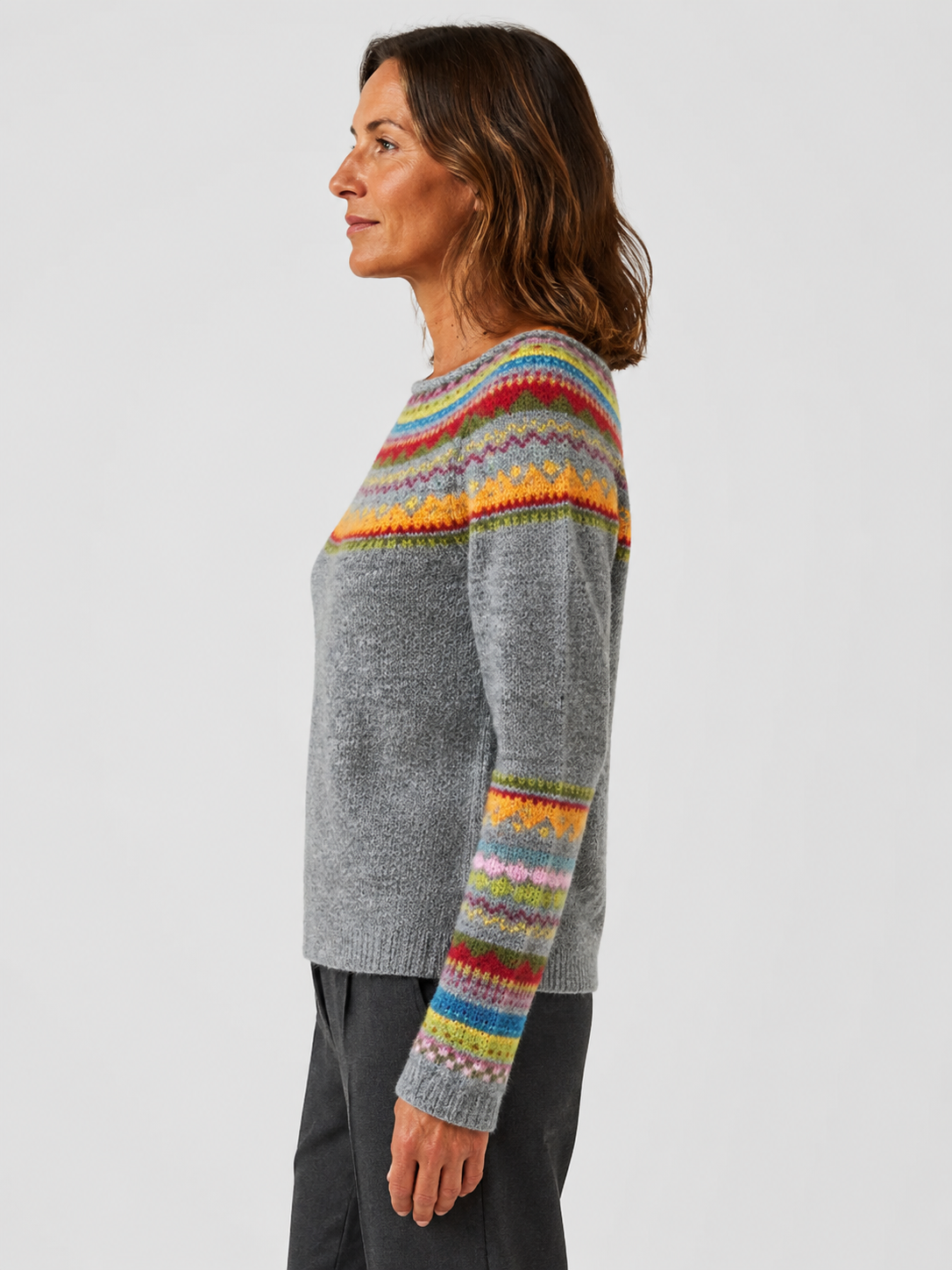 Women’s Geometric Pattern Jumper with Long Sleeves
