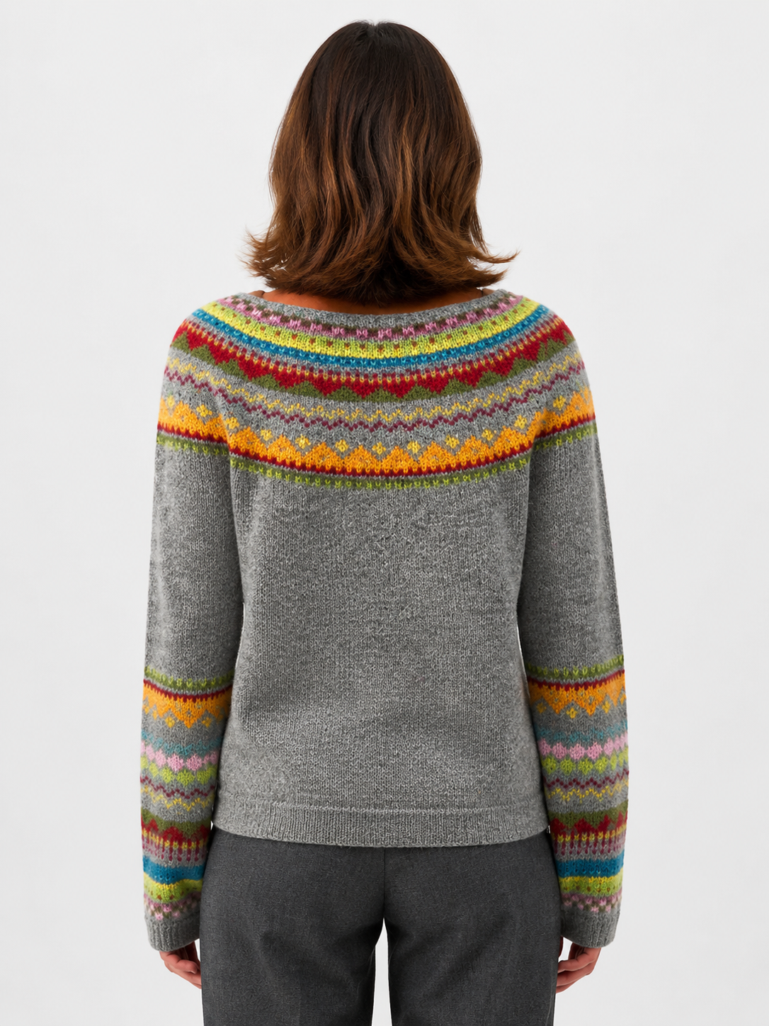 Women’s Geometric Pattern Jumper with Long Sleeves