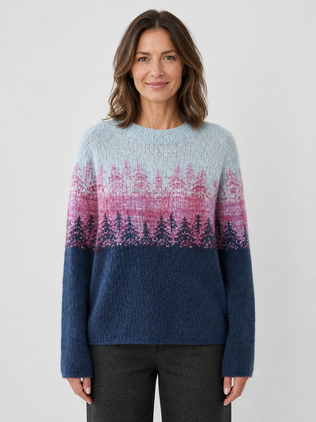 Women’s Geometric Pattern Jumper with Long Sleeves