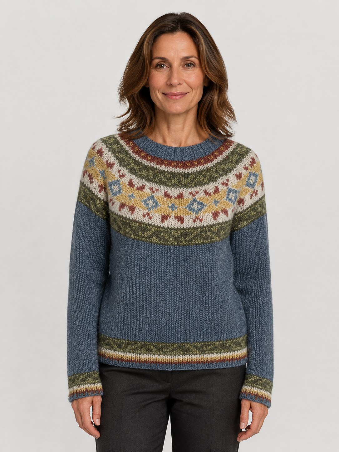 Women’s Geometric Pattern Jumper with Long Sleeves