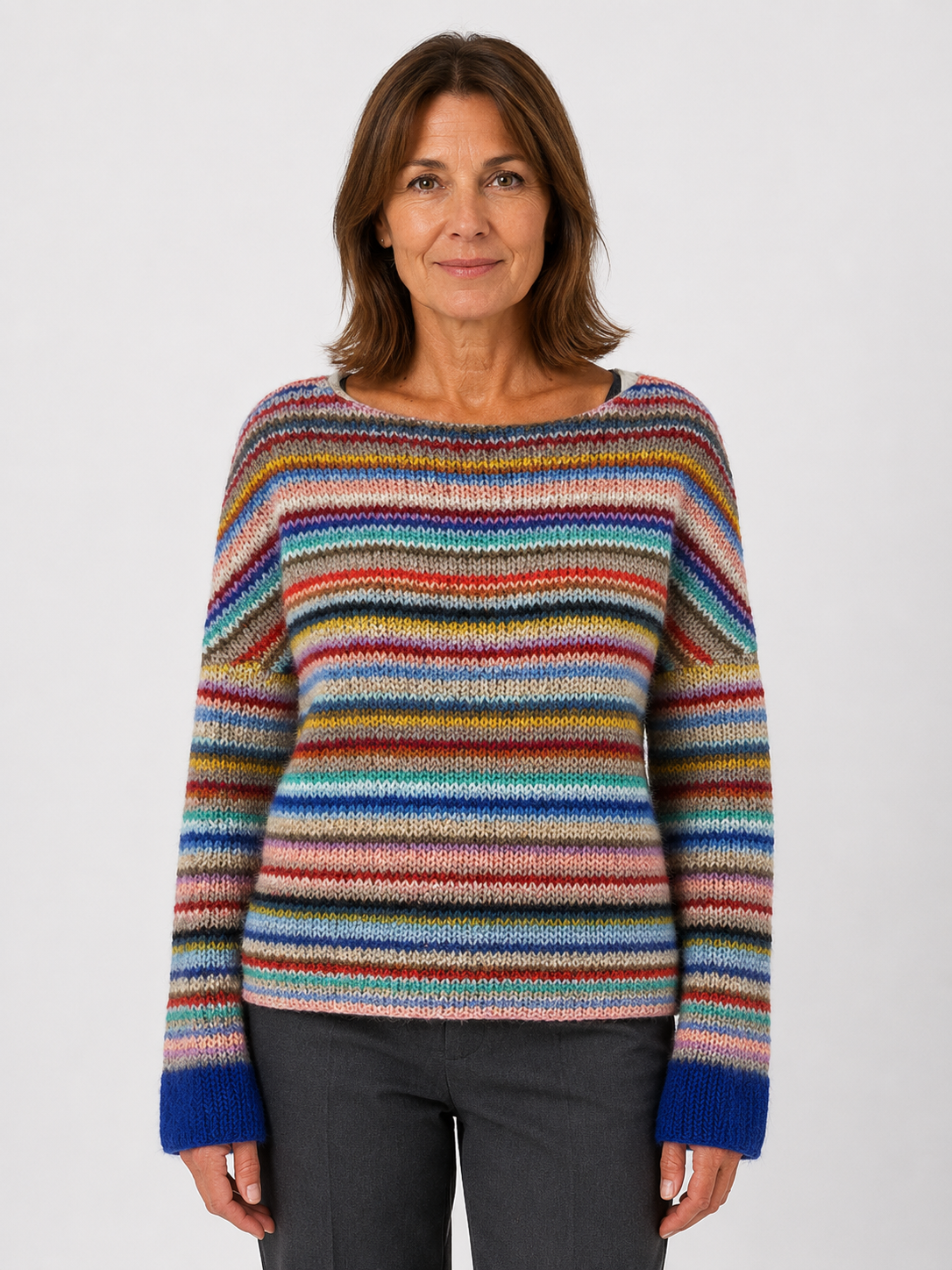 Women’s Geometric Pattern Jumper with Long Sleeves