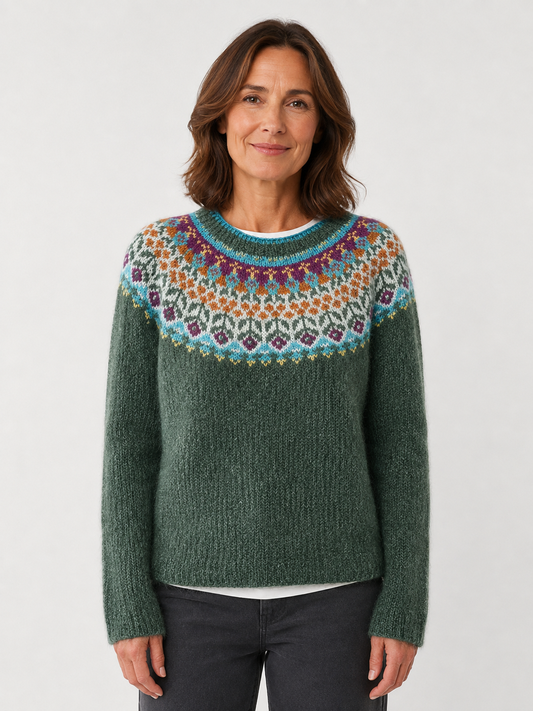 Women’s Geometric Pattern Jumper with Long Sleeves