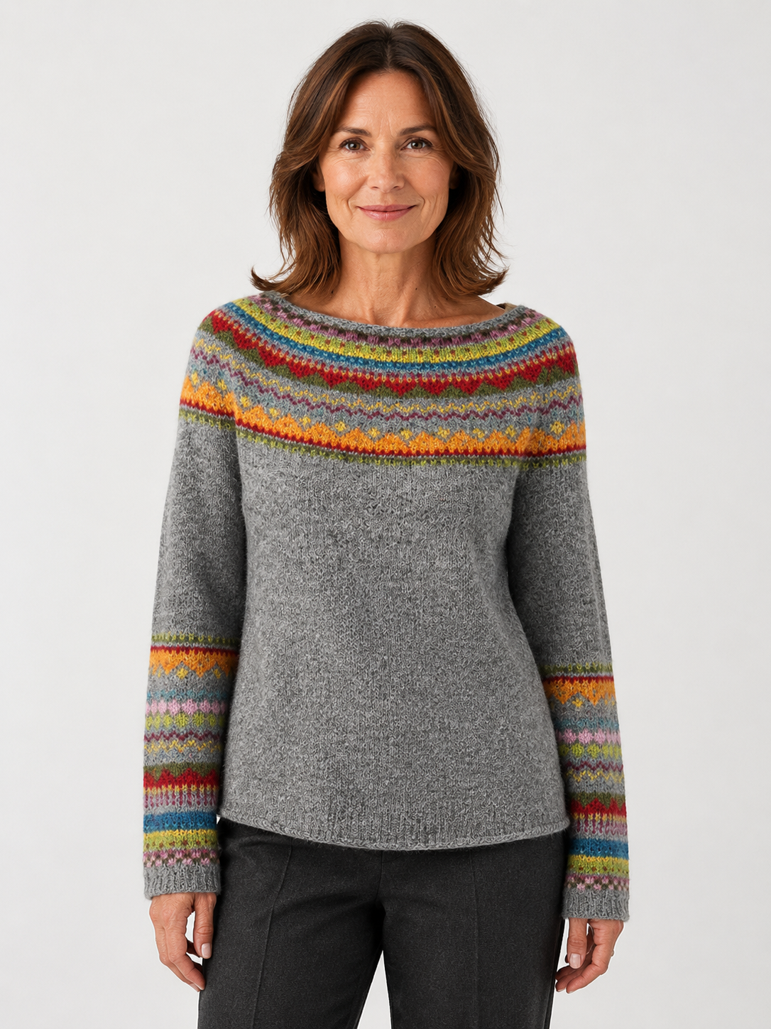 Women’s Geometric Pattern Jumper with Long Sleeves