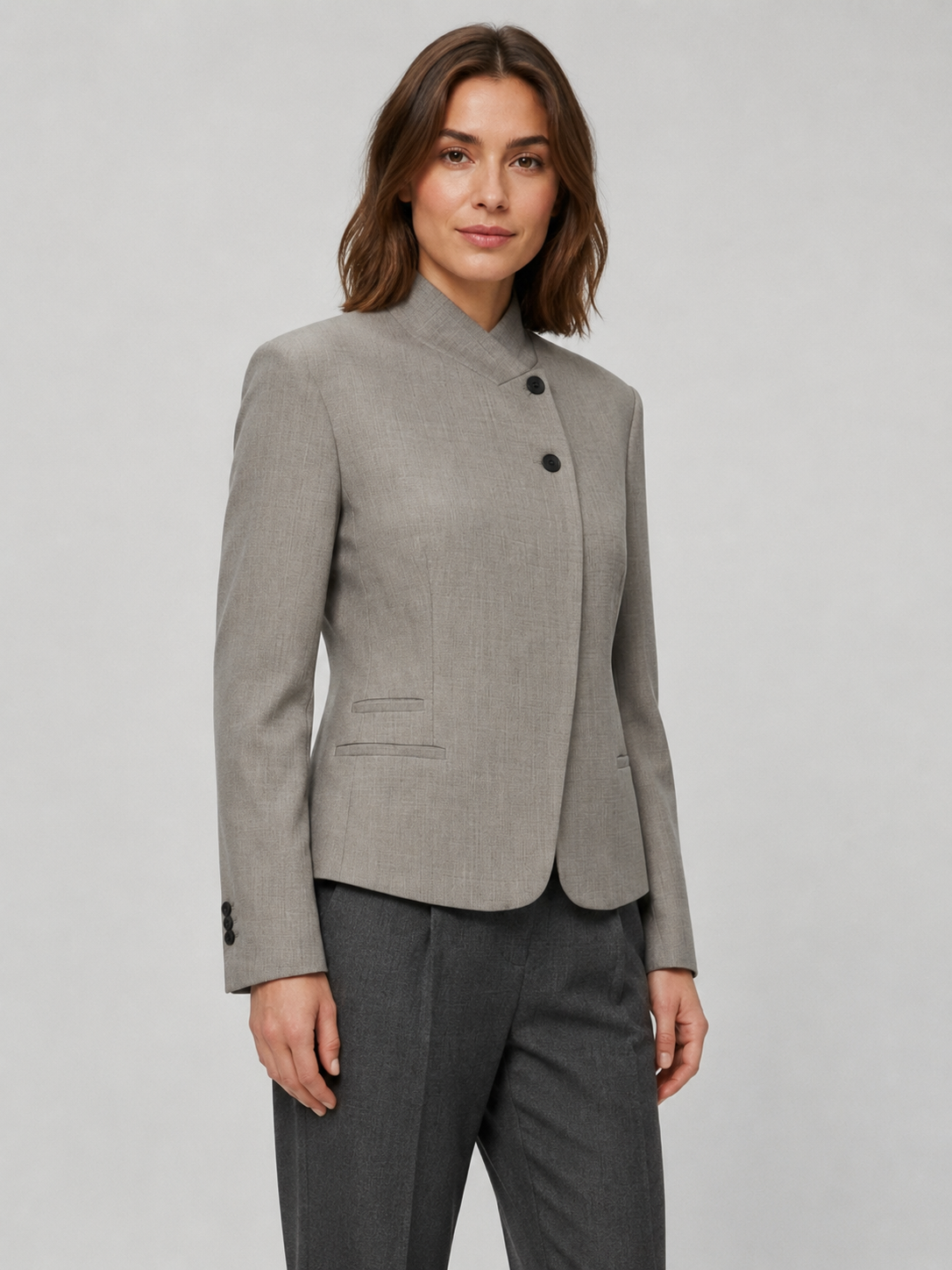 Women's High-Neck Asymmetric Jacket