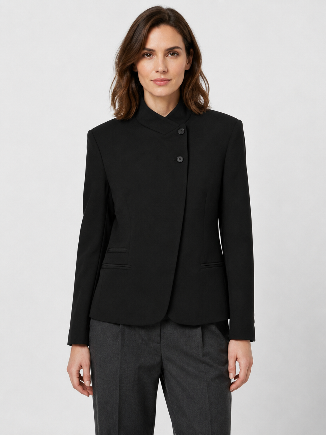 Women's High-Neck Asymmetric Jacket
