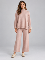 Women's High-Neck Pullover Top and Trousers Set