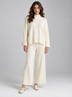 Women's High-Neck Pullover Top and Trousers Set