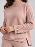Women's High-Neck Pullover Top and Trousers Set