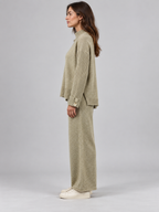 Women's High-Neck Pullover Top and Trousers Set