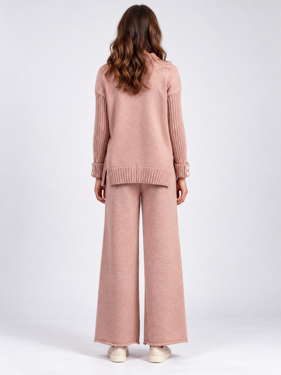 Women's High-Neck Pullover Top and Trousers Set