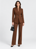 Women's High-Neck Structured Tailored Set