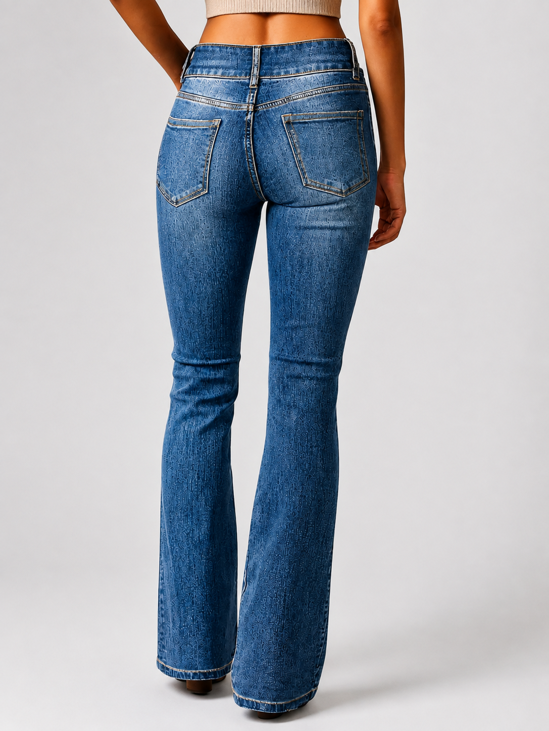 Women’s High-Waisted Flared Trousers with Front Closure