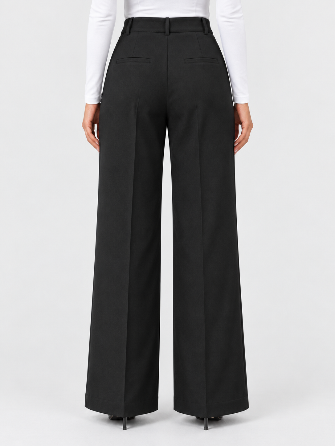 Women’s High-Waisted Wide-Leg Trousers with Front Pleats
