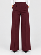 Women’s High-Waisted Wide-Leg Trousers with Front Pleats