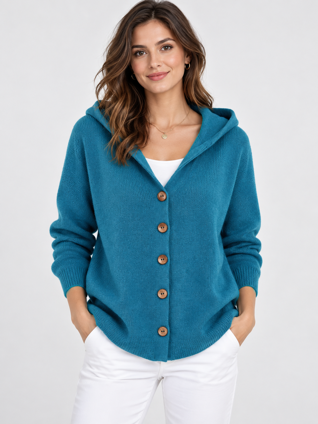 Women's Hooded Knit Cardigan