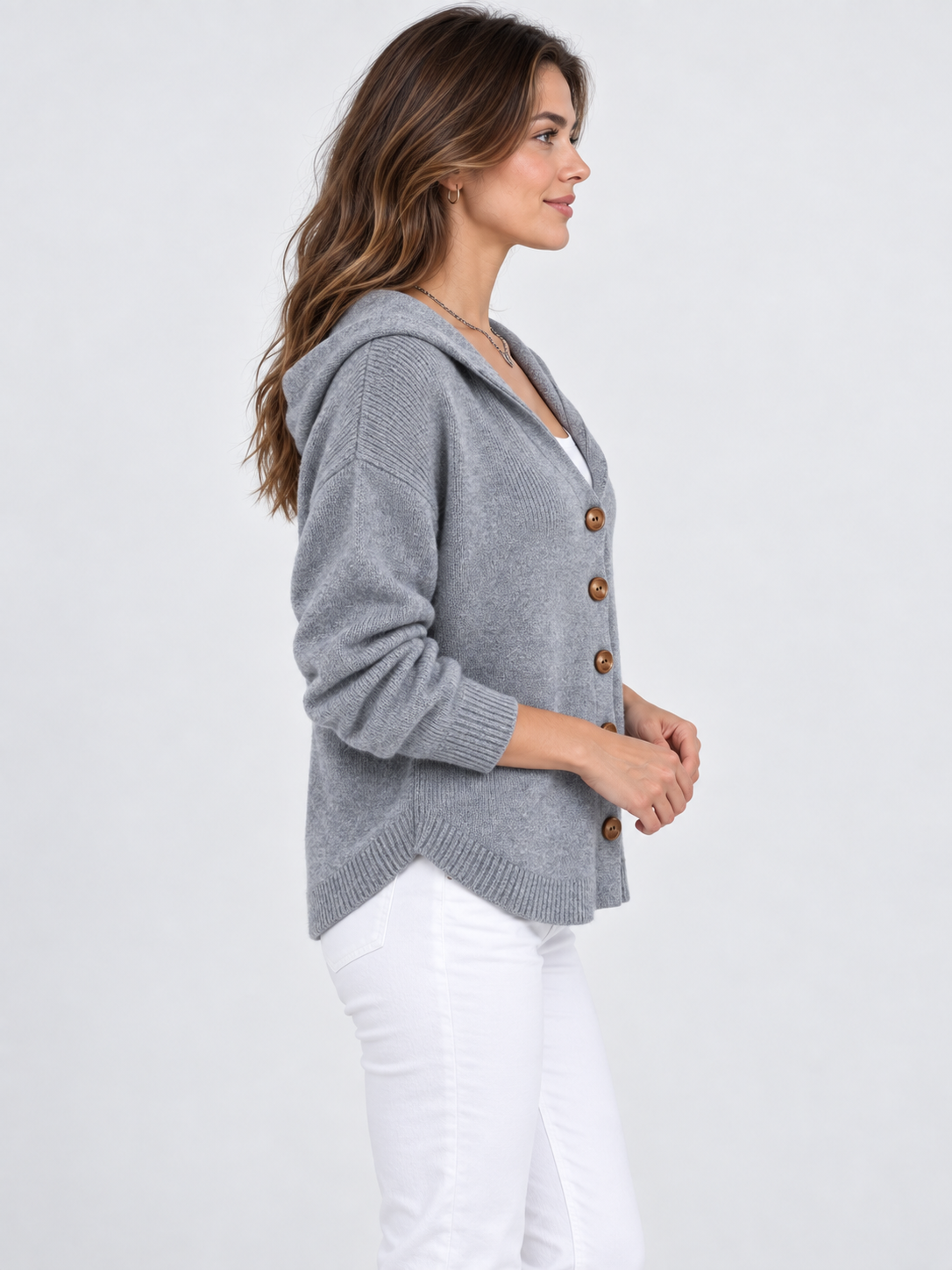 Women's Hooded Knit Cardigan