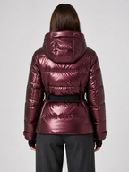 Women’s Hooded Puffer Jacket with Waist Belt