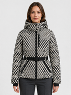 Women’s Hooded Puffer Jacket with Waist Belt