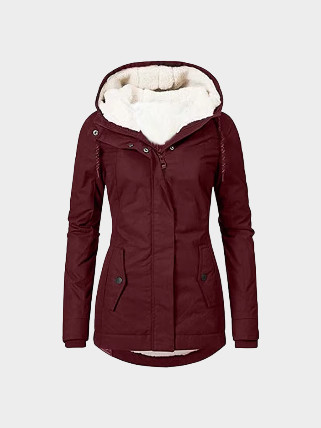Women's Hooded Zip-Up Parka Jacket
