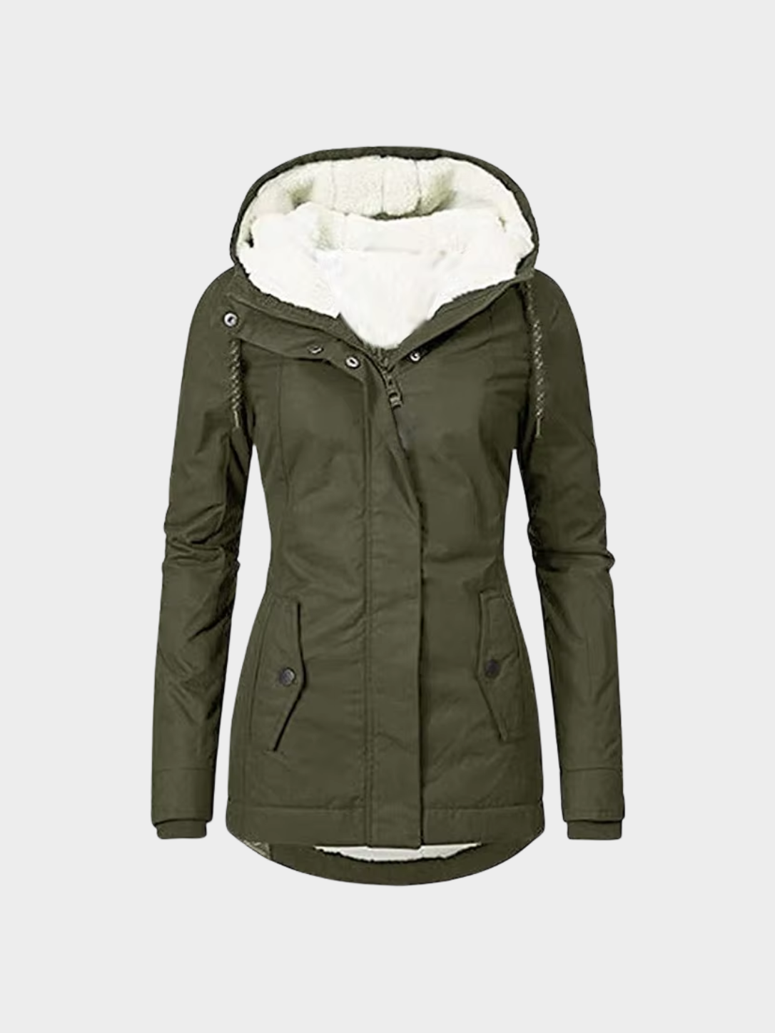 Women's Hooded Zip-Up Parka Jacket