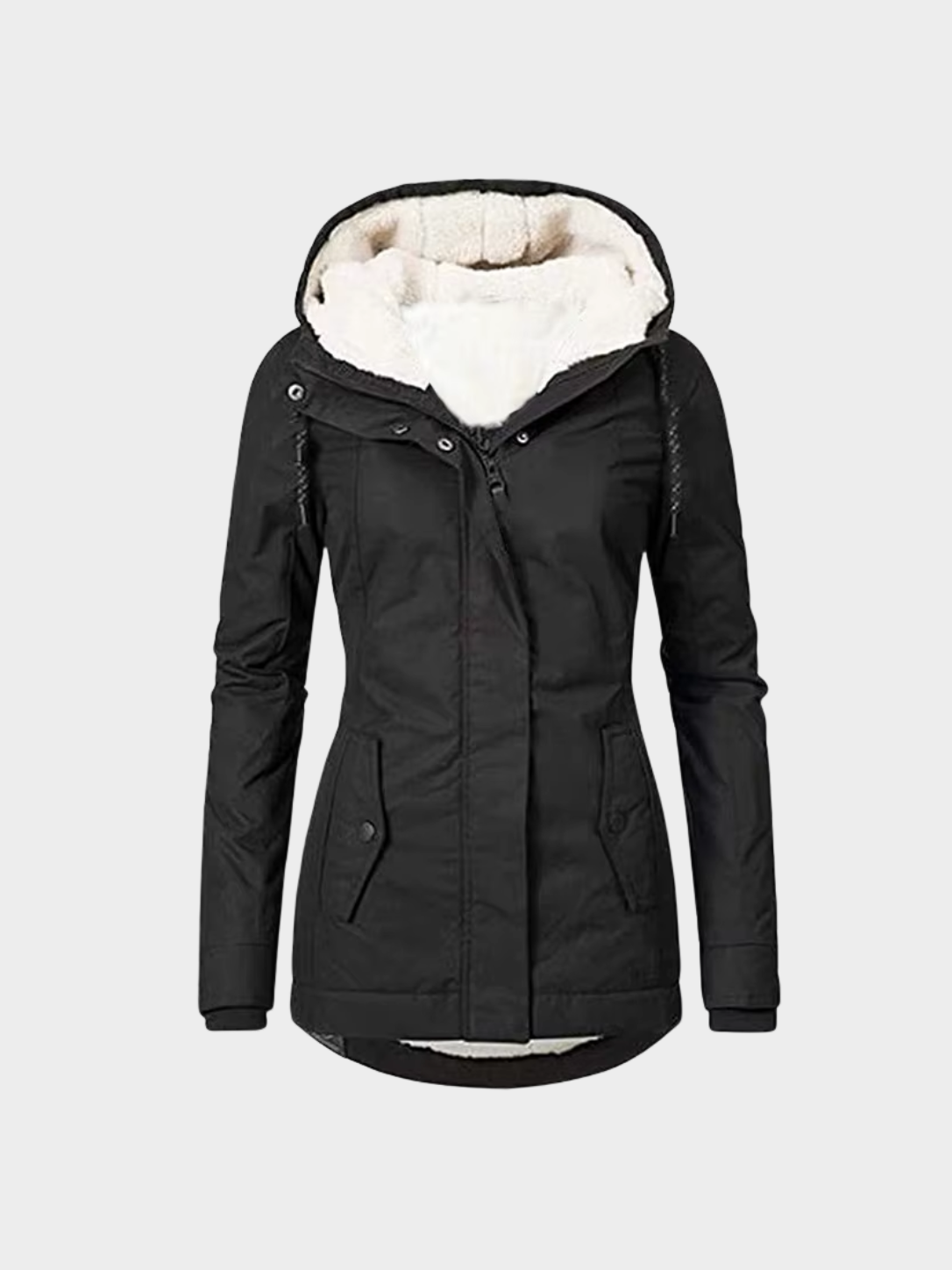 Women's Hooded Zip-Up Parka Jacket