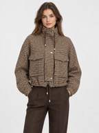 Women's Houndstooth Cropped Jacket