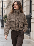 Women's Houndstooth Cropped Jacket