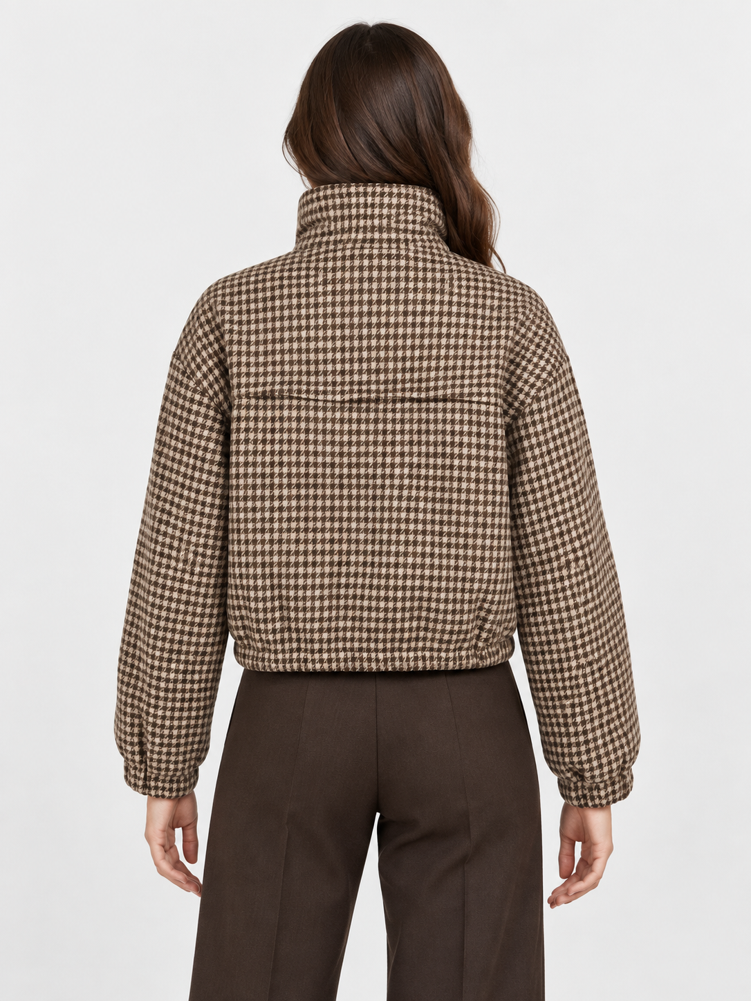 Women's Houndstooth Cropped Jacket