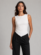 Women’s Lace Tank Top with Asymmetrical Hem