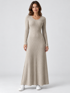 Women's Long-Sleeve A-Line Knit Dress