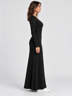 Women's Long-Sleeve A-Line Knit Dress