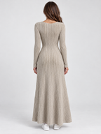 Women's Long-Sleeve A-Line Knit Dress