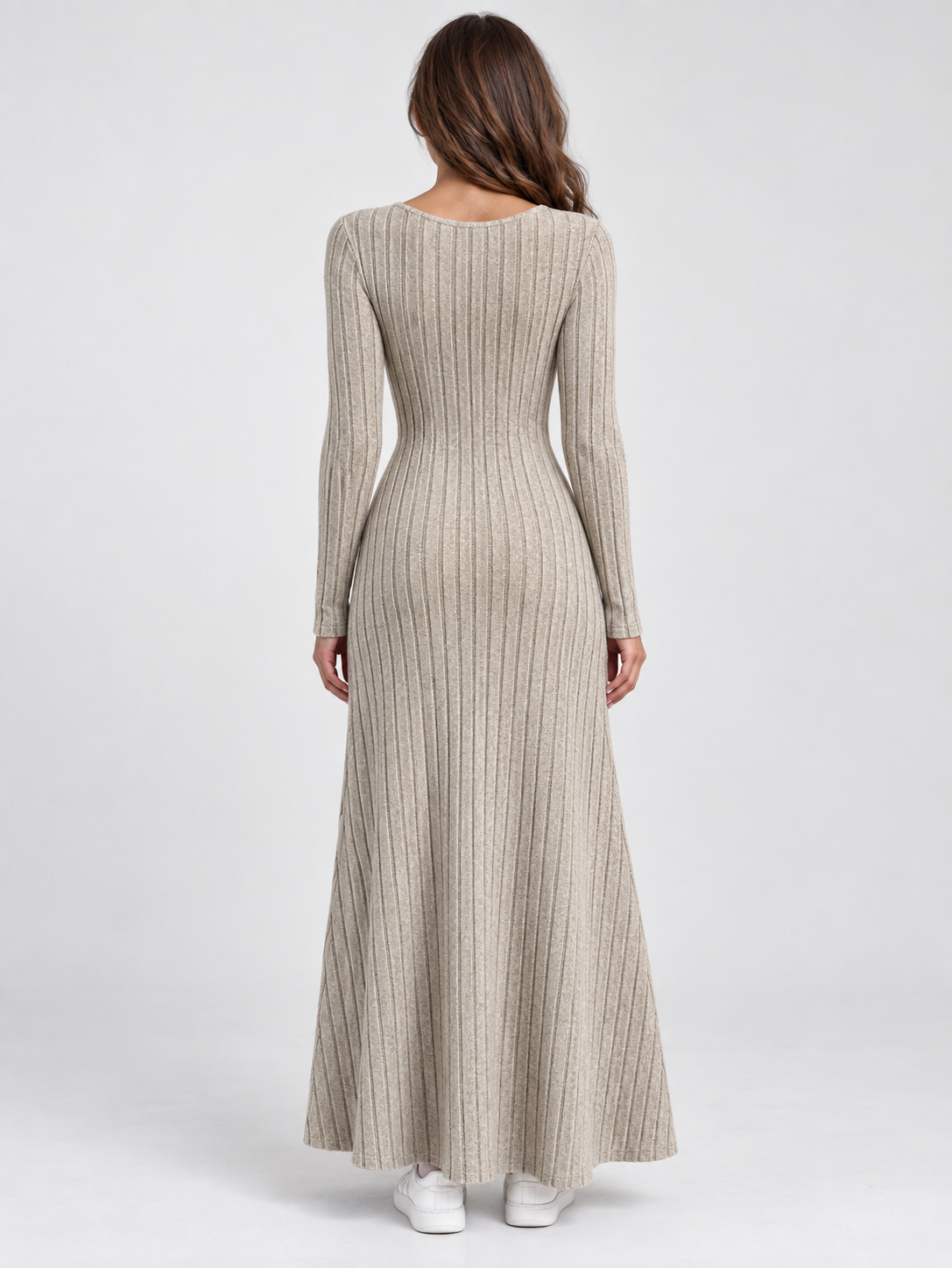 Women's Long-Sleeve A-Line Knit Dress