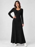 Women's Long-Sleeve A-Line Knit Dress