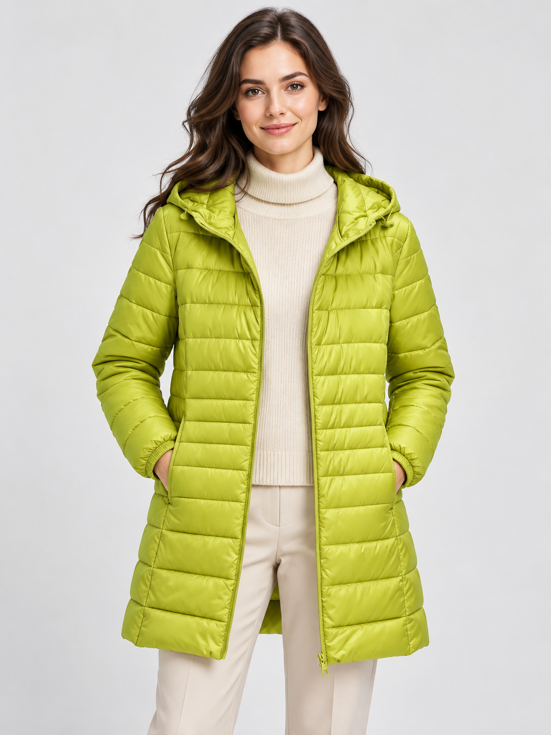 Women's Long Hooded Down Coat