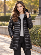 Women's Long Hooded Down Coat