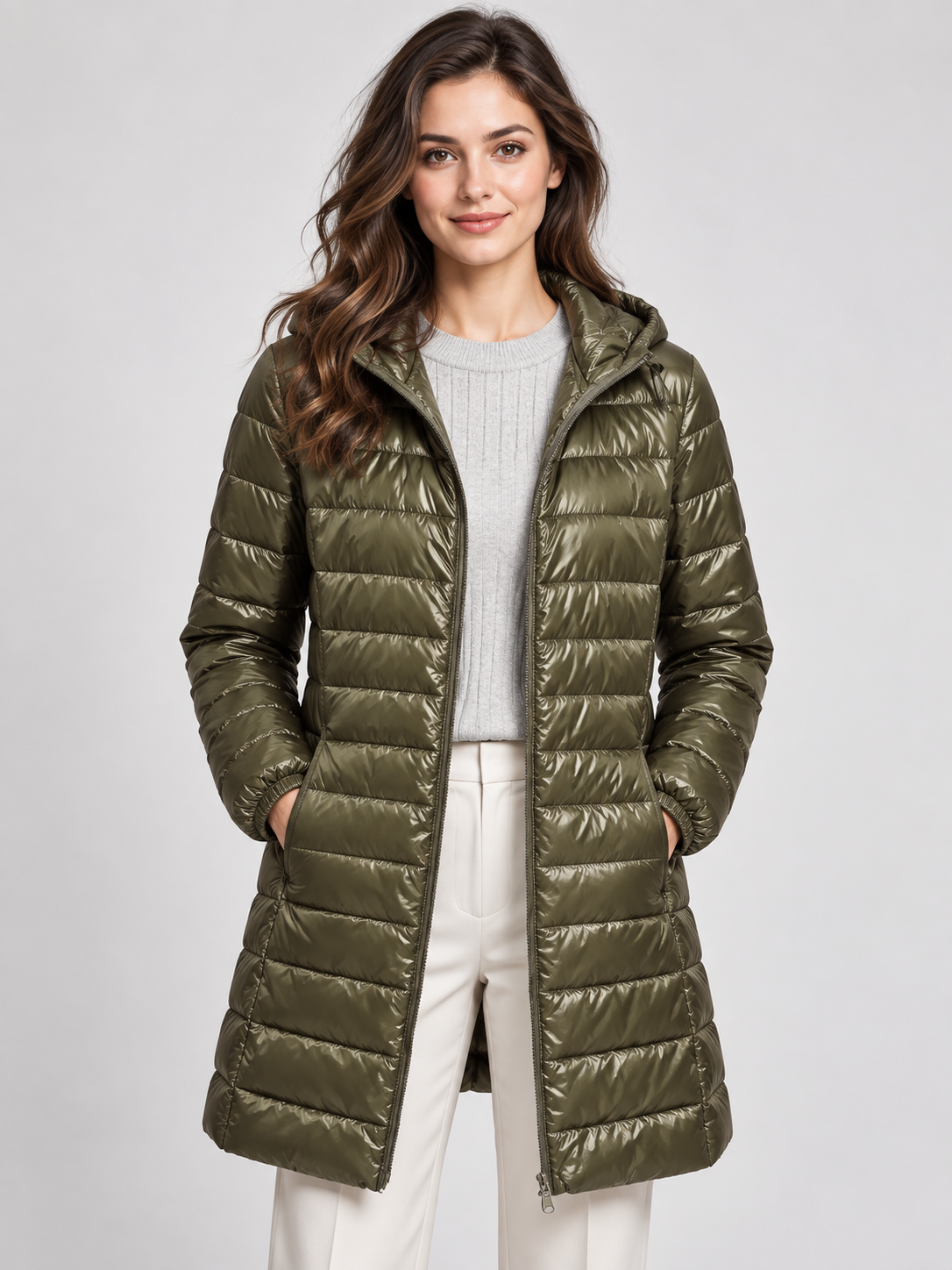 Women's Long Hooded Down Coat