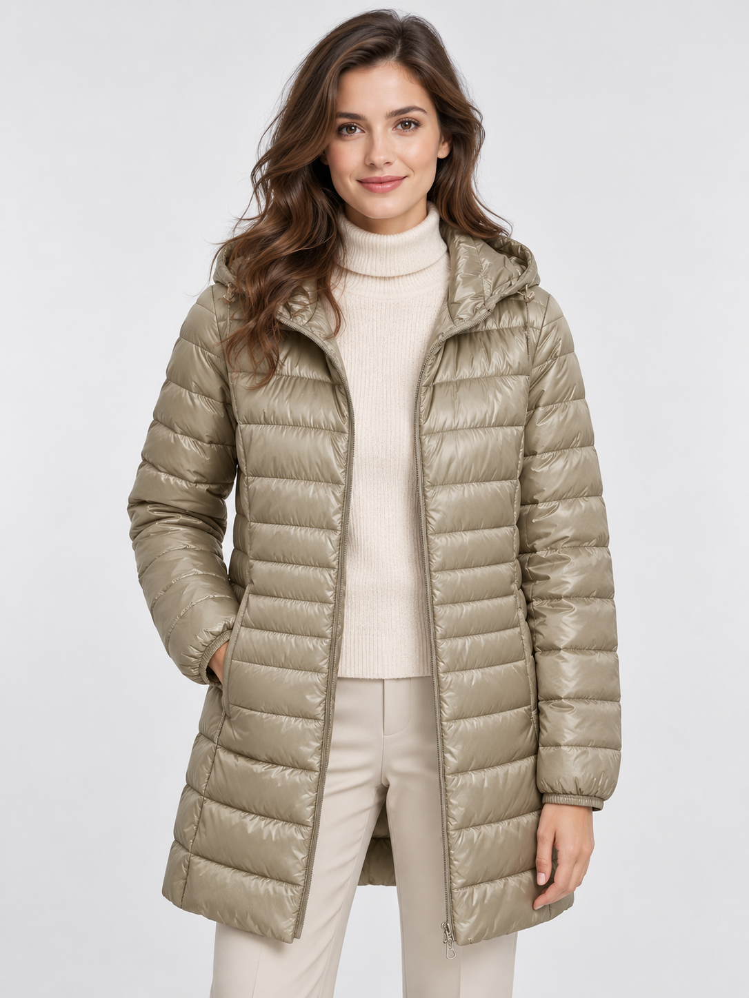 Women's Long Hooded Down Coat